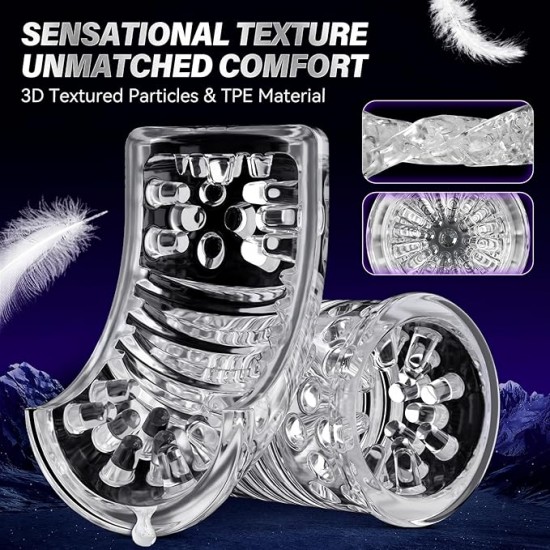 Automatic Male Masturbator Sex Toys for Men - Adult Toy Male Sex Toys with 7 Thrusting & 7 Rotating Modes,Hands Free Pocket Pussy Sex Machine with Visual Window & Mounting Base, Electric Thrusting Cup