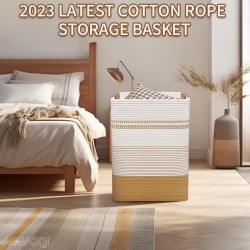 Laundry Basket with Handles - Blanket Basket & Hampers for Bedroom Aesthetic, Laundry Hampe