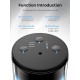 Waterless Diffuser for Essential Oil: Mini Battery Scent Diffuser for Room&Home&Car with 9 Colors LED Light - Aroma Cool Mist Obsidian Black