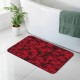Roses Flower Bathroom Rugs, Non Slip Rubber Cute Bath Mat Bathmat Shower