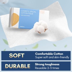 100% Cotton Face Tissues, Extra Thick Dry and Wet Use for Sensitive Skin,(600 Count)