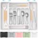 Extra Large Expandable Silverware Organizer, BPA-Free Food-Safe Cutlery Flatware Organizer