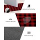 Red Black Plaid Bath Mat Rug Quick Dry Absorbent Rubber Backed Bathroom Mat Buffalo Check Geometric