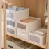 Viewing window clothing organization and storage box, fabric cotton and linen storage box, clothing storage, home wardrobe, Japanese-style organization box